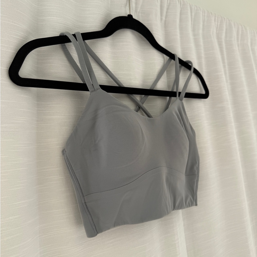 Lululemon Like a Cloud Longline Bra Light Support Gray | Size 6 - Picture 5 of 10